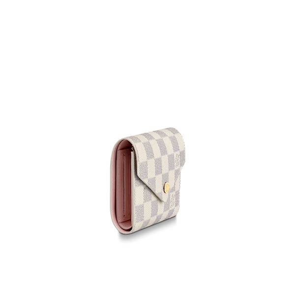 Louis Vuitton LV Victorine 白棋盤格紋三折錢包