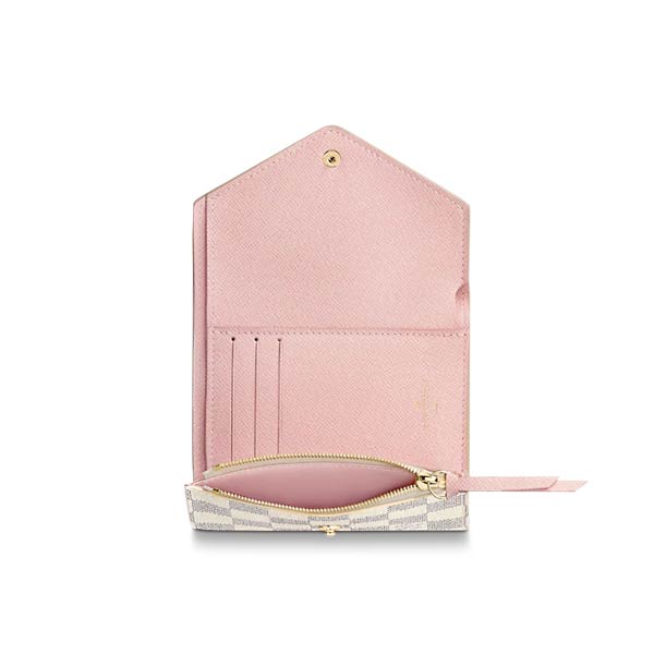 Louis Vuitton LV Victorine 白棋盤格紋三折錢包