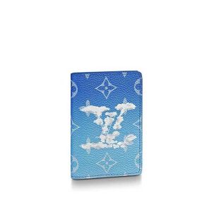 Louis Vuitton LV 藍色雲朵系列口袋錢夾 錢包 短夾 男款 藍色